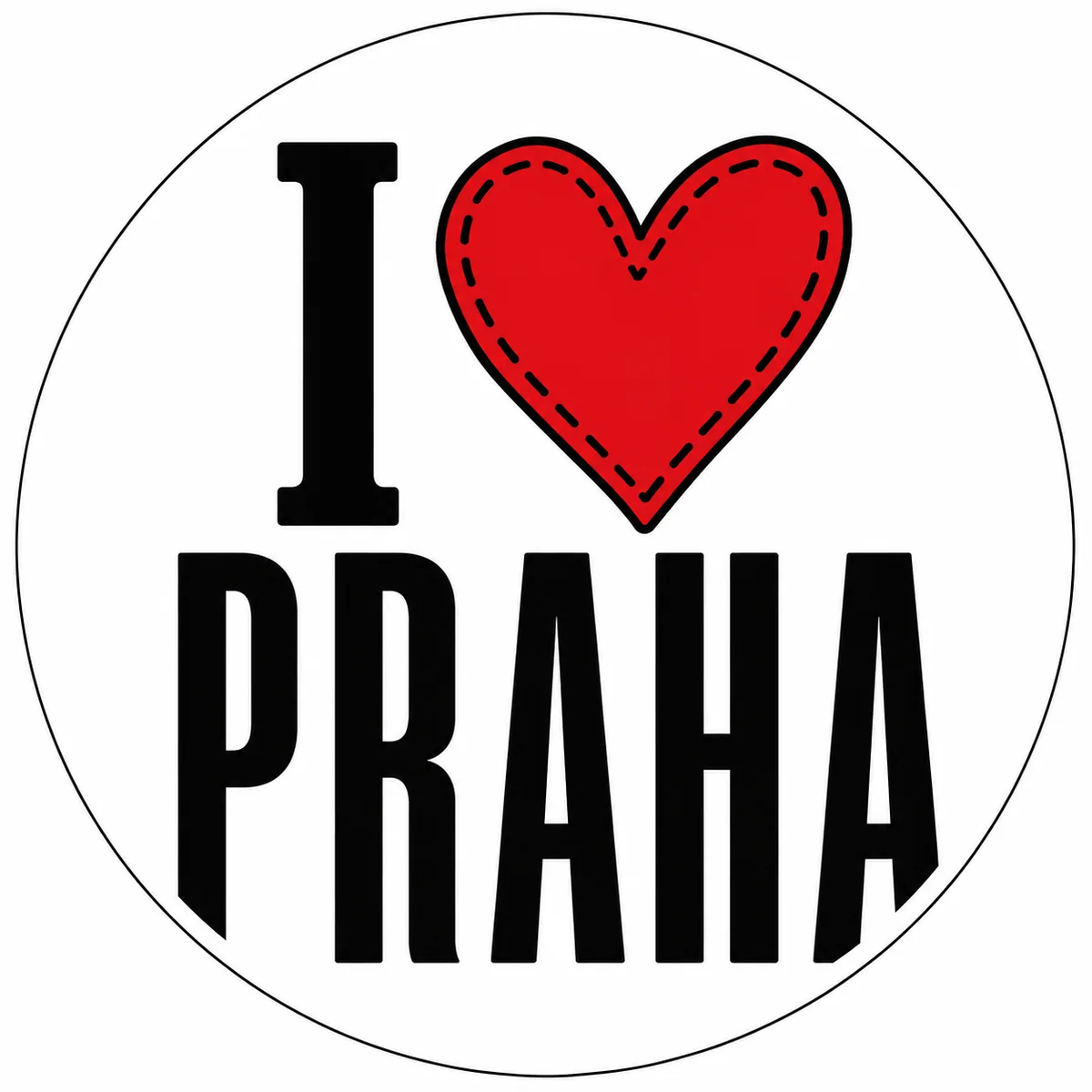 Ukázka samolepky Praha